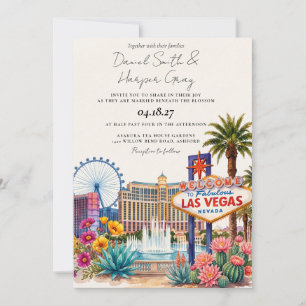 Invitación Boda en el casino de Las Vegas con vista al horizo