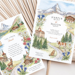 Invitación Boda en el Castillo de Chillon en los Alpes suizos