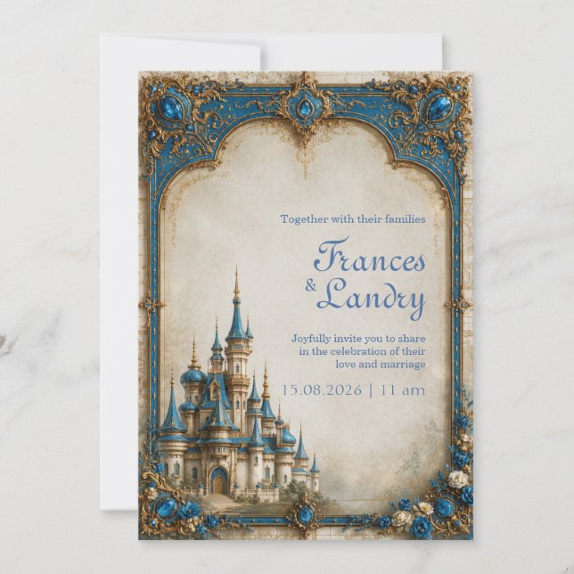 Invitación Boda en el Castillo de la Joya de Zafiro (Anverso)