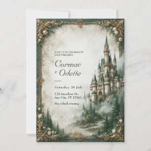 Invitación Boda en el Castillo de Niebla Esmeralda