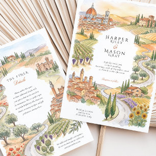 Invitación Boda en el castillo de Siena, Florencia, Toscana, 