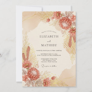 Invitación Boda en el desierto de terracota impresionante