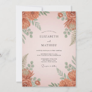 Invitación Boda en el desierto de terracota radiante