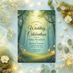 Invitación Boda en el Encantado Bosque Estival Soleado