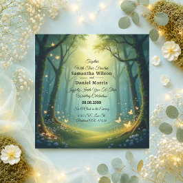 Invitación Boda en el Encantado Bosque Estival Soleado