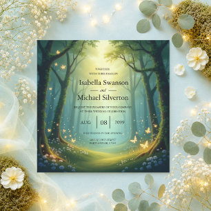 Invitación Boda en el Encantado Bosque Estival Soleado