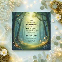 Invitación Boda en el Encantado Bosque Estival Soleado