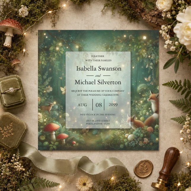 Invitación Boda en el Encantado Bosque Verde Esmeralda (Subido por el creador)