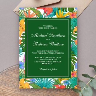 Invitación Boda en el exótico jardín tropical colorido