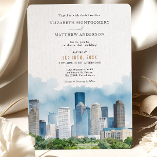 Invitación Boda en el horizonte urbano de HOUSTON Texas EE. U