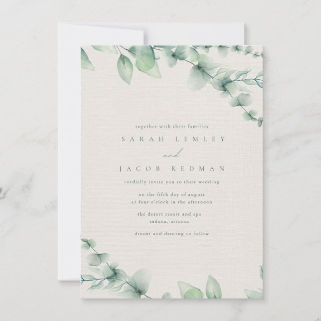 Invitación Boda en el Jardín Botánico (Anverso)
