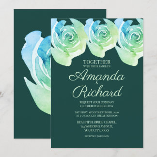 Invitación Boda en el Jardín Botánico de la Rosa Rústica Verd