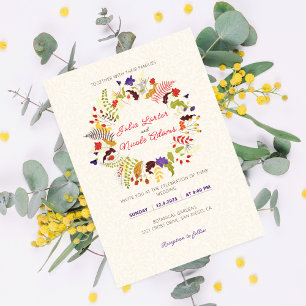 Invitación Boda en el jardín de flores exóticas de Wild Rose