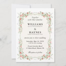 Invitación Boda en el jardín de flores silvestres