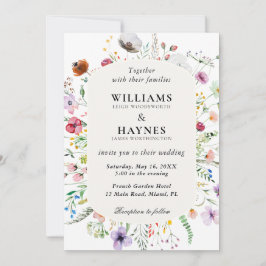 Invitación Boda en el jardín de flores silvestres