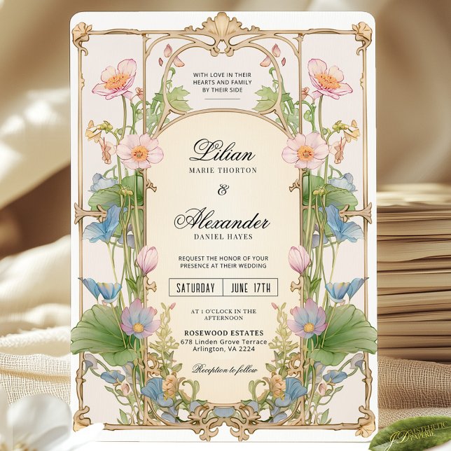 Invitación Boda en el jardín de flores silvestres de primaver (Subido por el creador)