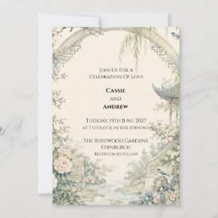 Invitación Boda en el jardín de la puerta de la luna al estil