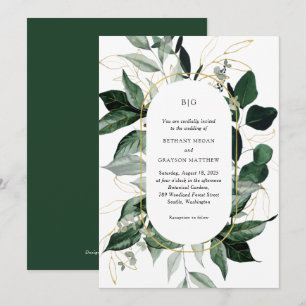 Invitación Boda en el jardín de la vegetación de arco moderno