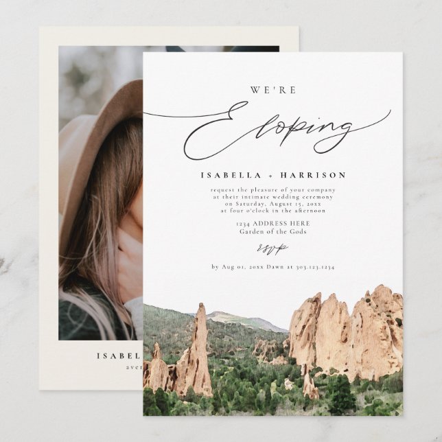 Invitación BODA EN EL JARDÍN DE LOS DIOSES Montaña (Anverso / Reverso)