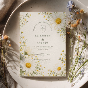 Invitación Boda en el jardín de margaritas blancas
