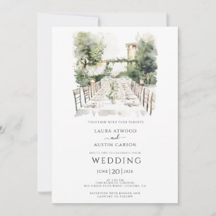Invitación Boda en el jardín de verano de la vegetación del c
