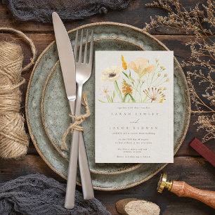 Invitación Boda en el Jardín Simple Flores Silvestres Botánic