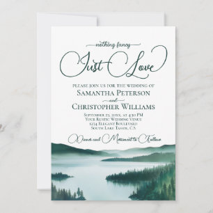 Invitación Boda en el lago de la montaña sin nada elegante, s