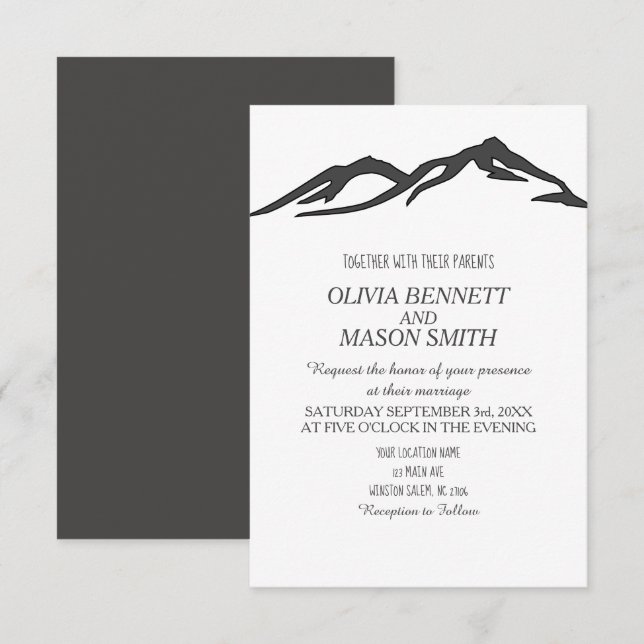 Invitación Boda en el lago Rocky Mountain (Anverso / Reverso)