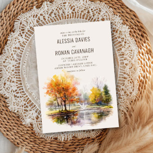 Invitación Boda en el Parque Country Acuarela del Lago de Oto