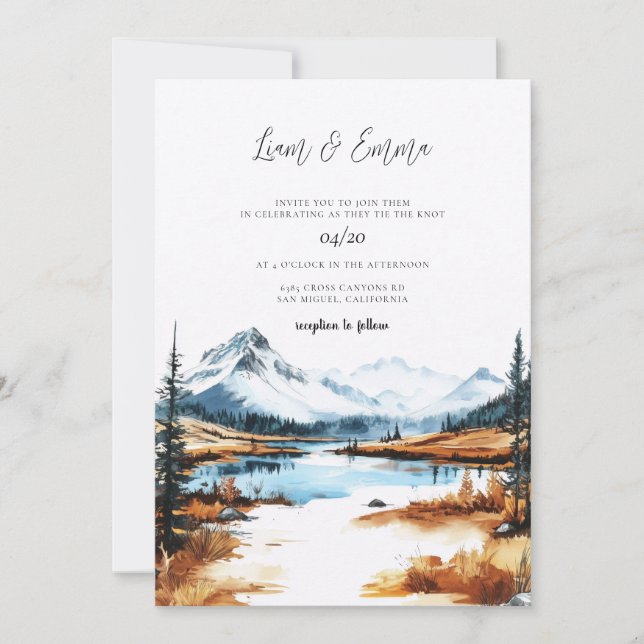 Invitación Boda en el Parque Nacional Yellowstone (Anverso)