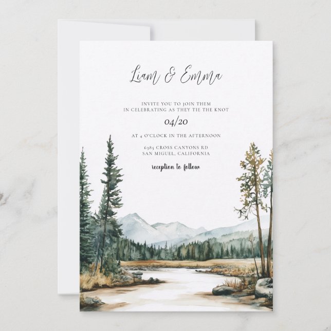 Invitación Boda en el Parque Nacional Yellowstone (Anverso)