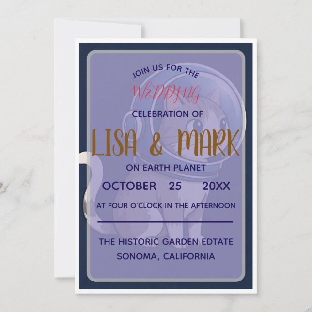 INVITACIÓN BODA EN EL PLANETA TIERRA (Anverso)