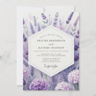 Invitación Boda en el prado artístico de lavanda