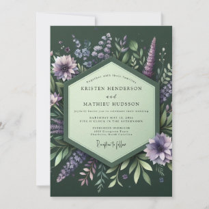Invitación Boda en el prado de lupino esmeralda