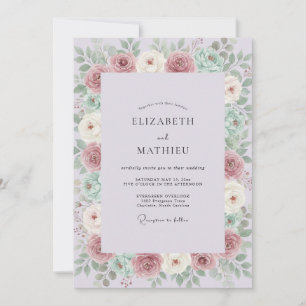 Invitación Boda en el prado encantador de lavanda