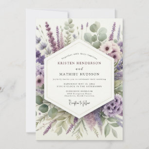 Invitación Boda en el prado herbal de lavanda