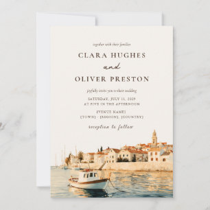 Invitación Boda en el puerto de la isla del Adriático en la h