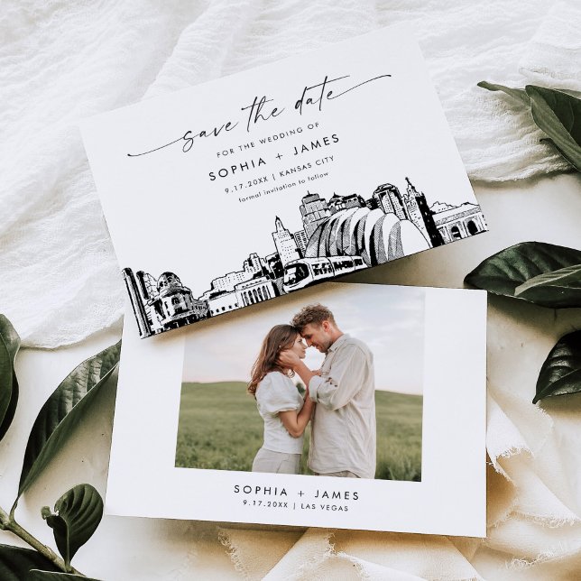 Invitación Boda en el Skyline de Kansas City Guardar la tarje (Subido por el creador)