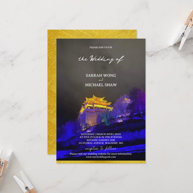 Invitación Boda en el Templo Chino (Anverso/Reverso In Situ)