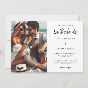 Invitación Boda en español   Caligrafía La Boda De Photo