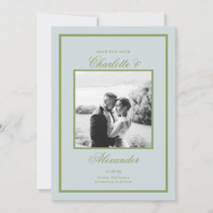 Invitación Boda en finca en verde oliva clásico guardar la fe