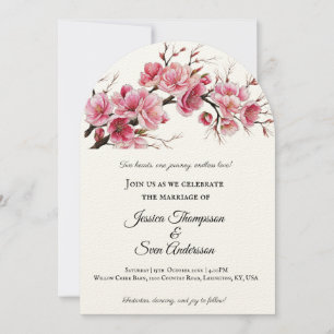Invitación Boda en flor de cerezo sakura romántico