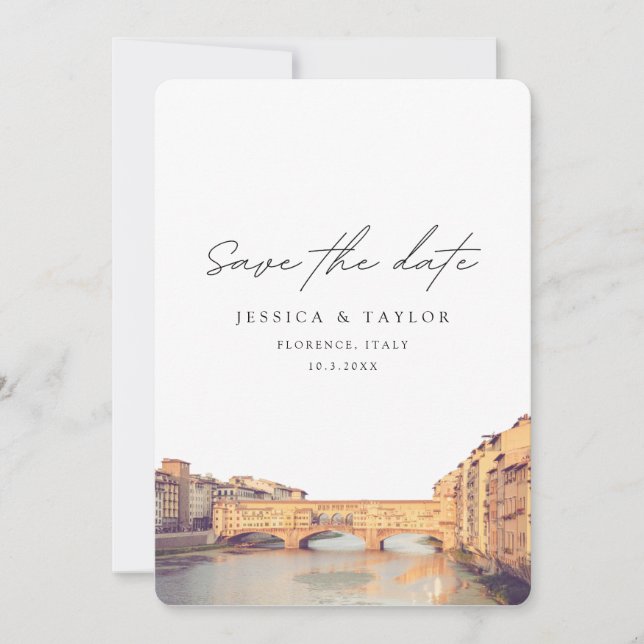 Invitación Boda en Florencia Italia Save the Date (Anverso)