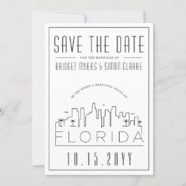 Invitación Boda en Florida | Silueta urbana estilizada para l