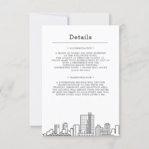 Invitación Boda en Fort Worth, Texas   Detalles de Invitados