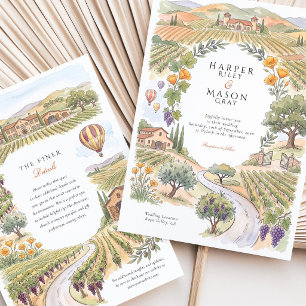 Invitación Boda en globo aerostático en viñedo de Napa Valley