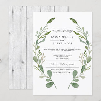 Invitación Boda en granja con vegetación | Boda elegante