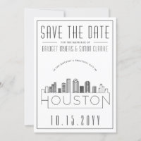 Boda en Houston | Silueta urbana estilizada para l