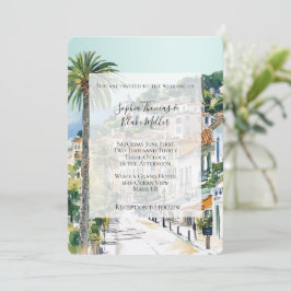 Invitación Boda en la ciudad costera de la playa de la Rivier