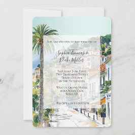 Invitación Boda en la ciudad costera de la playa de la Rivier